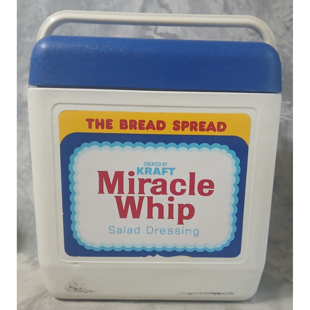 Vintage Gott Tote 18 Cooler Kraft Miracle Whip Advertising Blue White Retro